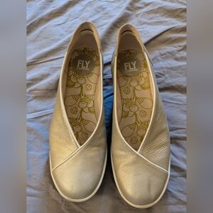 Fly London wedges, silver, size 40